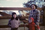 Westridge: Joyce, Arthur and Roger with horse [4], 12/10/1949