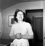 Joyce in kitchen (flash) 4/29/1951