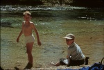 Joyce, K&A, Waterwheel Falls trail, Yosemite, 8/17/1952
