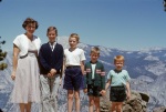 Joyce and boys, Washburn Pt., Yosemite, 8/53