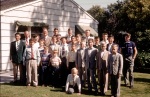 Lunch, Stevenson School boys/Bob Ricklefs, Palo Alto, 10/9/1954