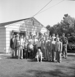 Luncheon for Stevenson School boys in our garden 10/9/1954
