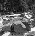 Roger at foot of Yosemite Falls 2/24/1955