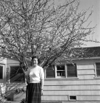 Joyce in our garden 3/3/1955