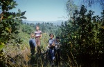 Joyce with Keith, Arthur and Gregory, view from upper trail, Geyservillle, 7/56