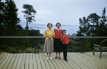 Joyce with Nancy and Johnny Phillips on the deck of our house, Pebble Beach, 7/56