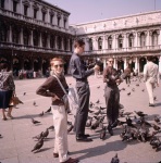 Keith, Roger & Greg w pigeons, St. Mark's, Venice, 6/7/1960