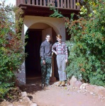 Roger & Greg in front of Roger's dorm, VVS, AZ, 11/21/1962