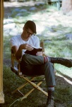 Arthur Lyon reading, White Wolf, Yosemite, 9/63
