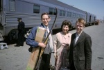 Joyce w Roger & Greg leaving for VVS by train, 9/63