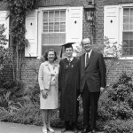Joyce and Arthur at Greg's graduation, Kirkland House, Harvard, 6/69
