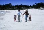 Arthur, Martine & kids, Carmel beach, 4/81
