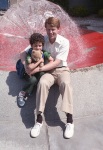 Ian and Daddy at Dennis the Menage playground, Monterey, 8/83