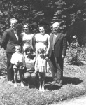 Georgi and Emi at sanatoriam, Bankya, 1965. Simeon and Lubovka rear left to right.