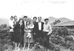 l to r: Simeon holding Emi, Lubovka, Kitan and Rumena (aunt & uncle on father's side), ?, ?, grandfather Angel c. 1962