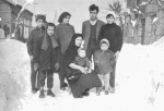 L to R: Ivan, Lili (Lilia), Danka, Baba Mina w baby Tania, Victor, Zorka, Minka in front, c. 1962-3