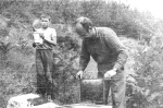 Georgi and Simeon with bees in the mountains, c. 1969