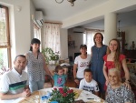 Celebrating Baba's birthday with Emi's niece DImka and nephew Moni and his family, Krupnik, July 2021