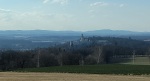 View of the Hluboká castle from a hill near our hom, March 2022