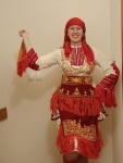 Mina in Mommy's traditional Bulgarian dress, Krupnik, Dec. 2022