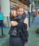 Saying goodbye to Joyce in the Portland Airport, 6/23