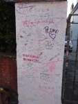 Graffiti at Abbey Road Studios, London during the visit of Greg's granddaughter Cami, Feb. 2017