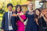 Mina with classmates Anis, Diana and Yena at Gregory's graduation, June 2017