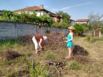 Cleaning our orchard next to our house, Krupnik, July