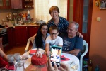 Celebrating Emi's brother Georgi's birthday at their home, July