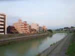 Saigawa river near our Airbnb apartment, Kanazawa, 19 July