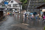 School children outside the Kusatsu Hotel, Kusatsu Onsen, 23 July