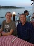 Dinner on a floating fish restaurant on the Danube with Emi's university roommate Krasi and her husband Moni, Vidin, 30 July