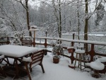 Snow on our deck, 18 December