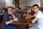 Lunch with our visiting Bulgarian friends in Cesky Krumlov, 23 May