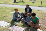 Visiting Granda Joyce's grave in Monterey with Ian, Gabe, Sammy and Cami, 29 July