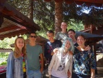 The kids with Bulgarian friends and Gregory's friend Merle from Townshend (far right), Blagoevgrad, 12 August