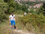 Going for a walk up the mountain behind Krupnik with Merle, 14 August