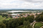 View from the tower of the Hluboká castle towards the center of town, 22 August