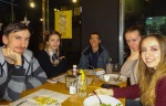 Having dinner in Sofia with the kids' friends, 22 December
