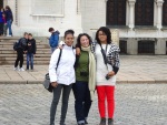 Mica, Carrie and Cami in front of the Alexander Nevski Cathedral, Sofia, 1 April