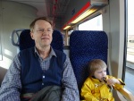 With Sammy on the train from the Vienna Airport into town, 4 April