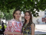 Joyce with a classmate, Blagoevgrad, 25 May