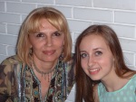 Joyce with her English teacher at the celebration of the graduation of the 7th graders of the Russian Lycee, 13 June
